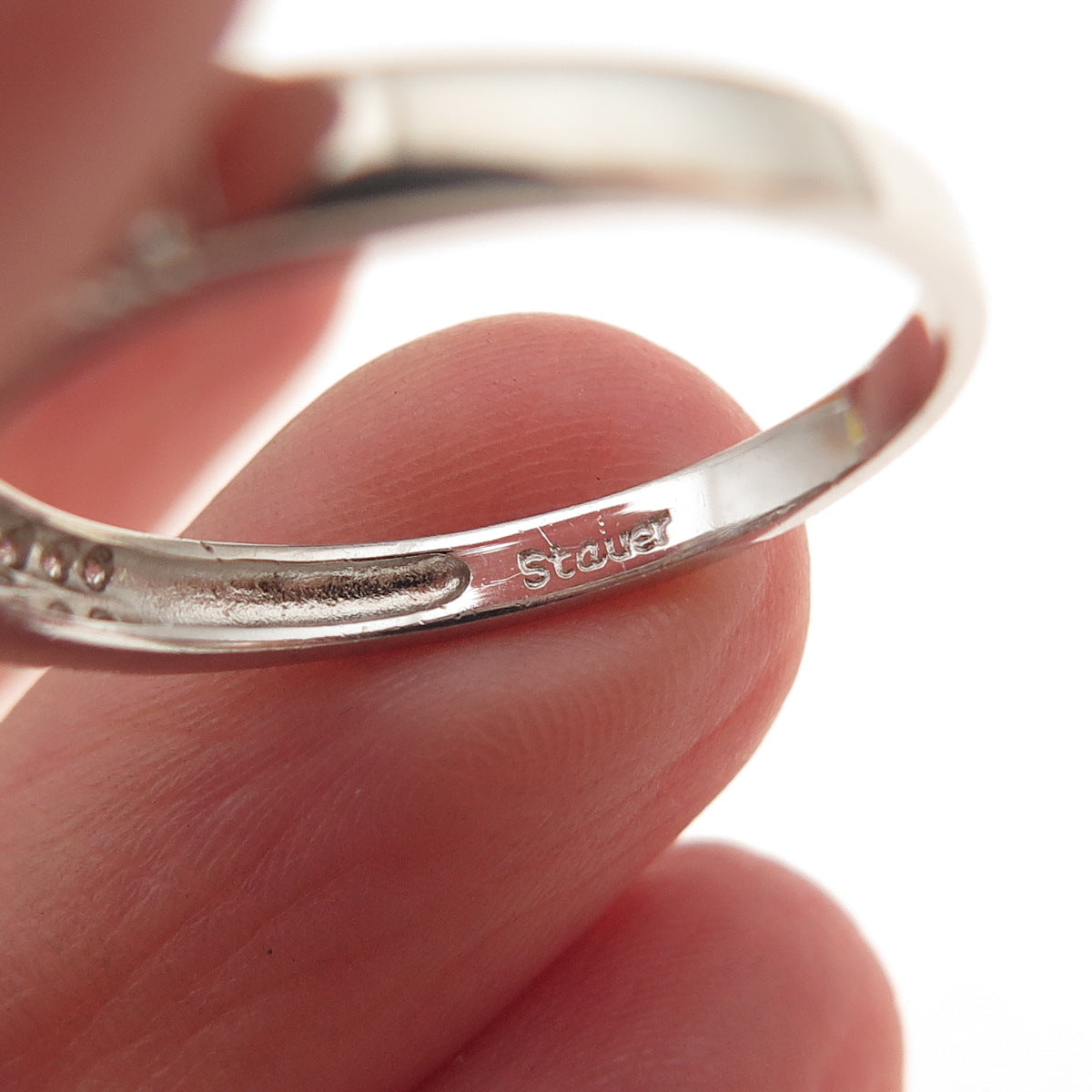 Stauer 925 Sterling Silver Round-Cut C Z Engagement Ring Size 8