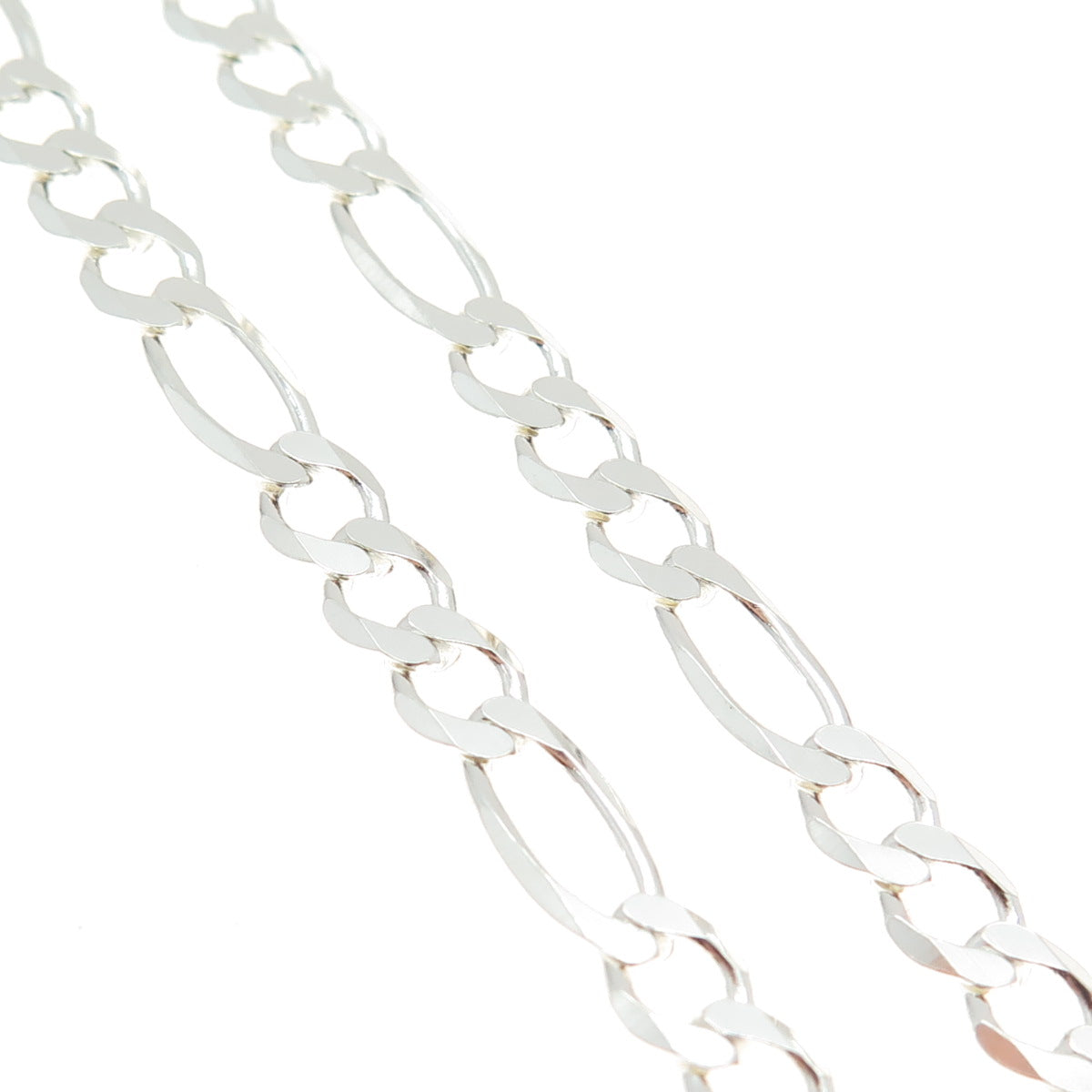 HAN 925 Sterling Silver Italy Figaro Chain Necklace 18"