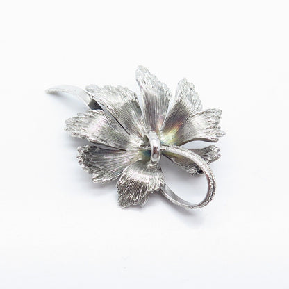 925 Sterling Silver Vintage Kollmar & Jourdan Floral Pin Brooch
