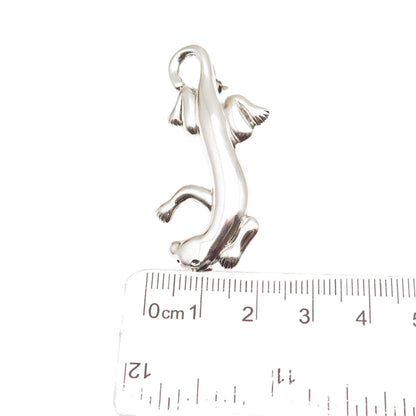 Marie Jennifer 925 Sterling Silver Vintage Modernist Panther Pin Brooch