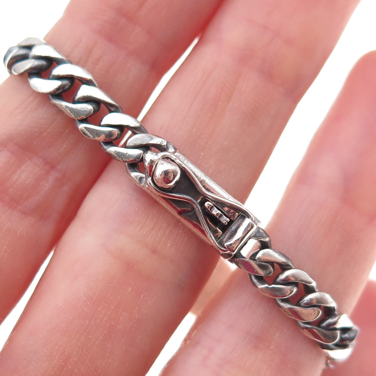 925 Sterling Silver Vintage Vaneza Name ID Cuban Link Bracelet 5.75"