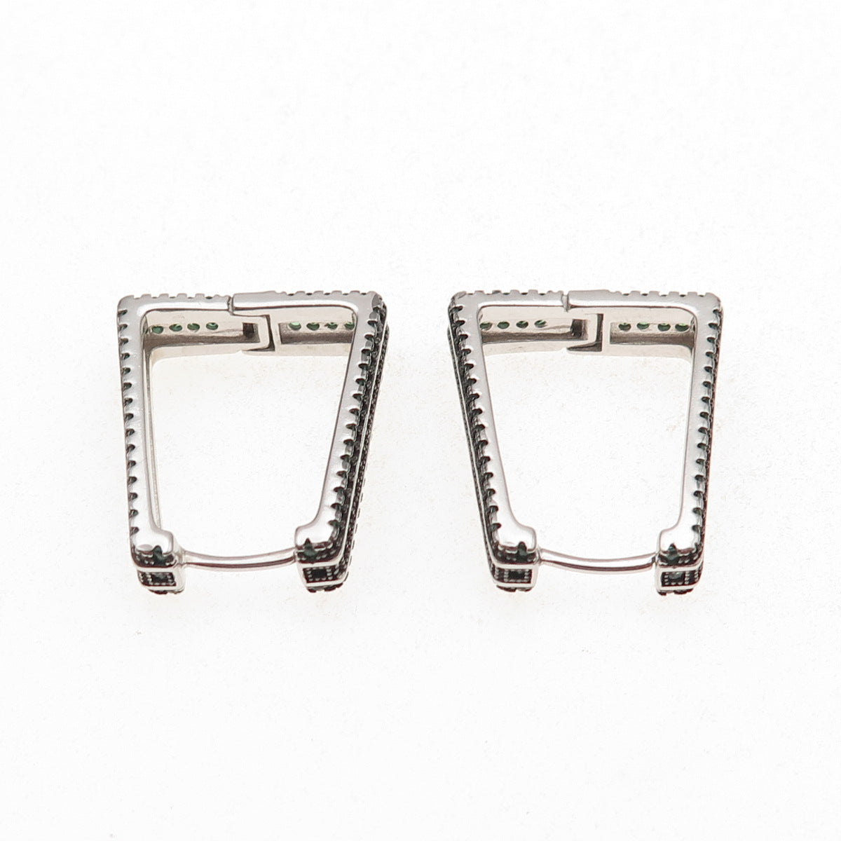 925 Sterling Silver Real Chrome Diopside Hoop Earrings
