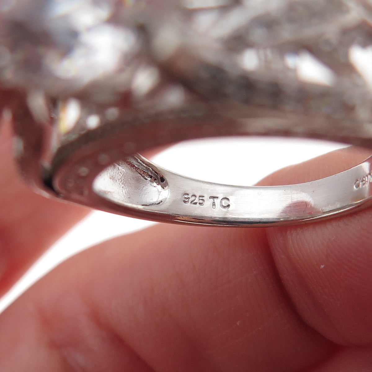 925 Sterling Silver Round-Cut C Z Engagement Ring Size 8.75