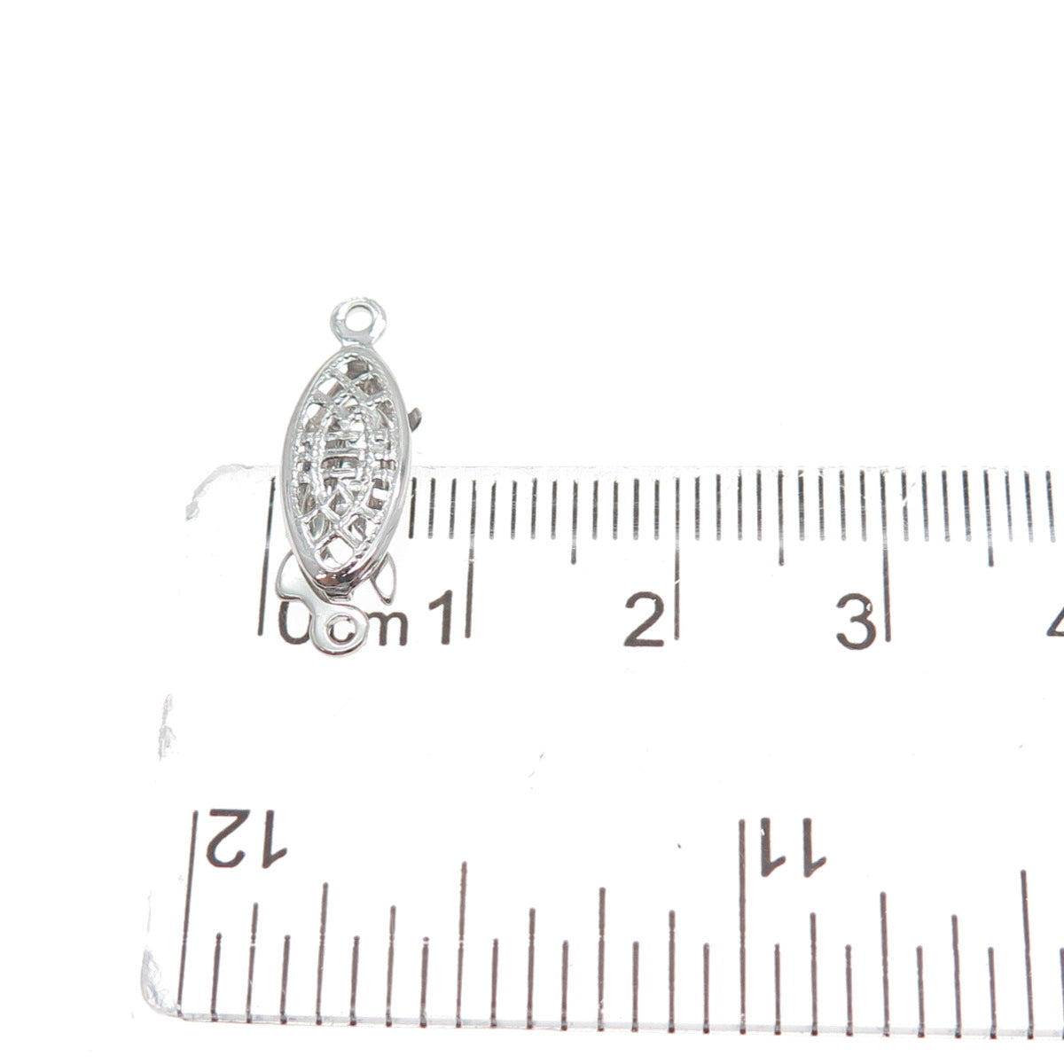 925 Sterling Silver Vintage Oxidized Bracelet / Necklace Hook Box Lock Clasp