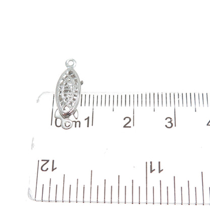 925 Sterling Silver Vintage Oxidized Bracelet / Necklace Hook Box Lock Clasp