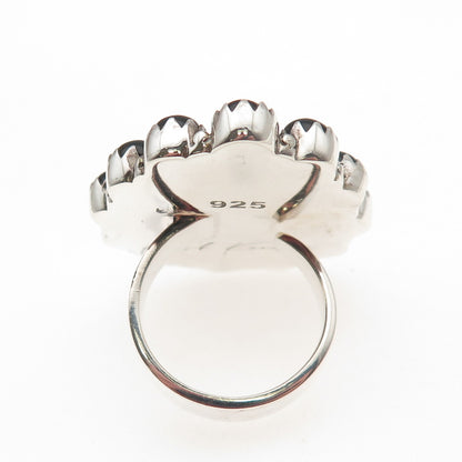 Krush Kandy Sterling Silver Vintage Real Moss Agate & Black Onyx Ring Size 8.5