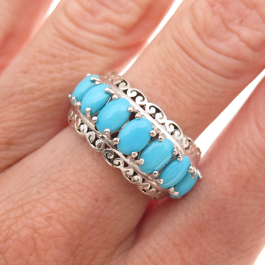 Chuck Clemency 925 Sterling Silver Real Sleeping Beauty Turquoise Ring Size 6.25