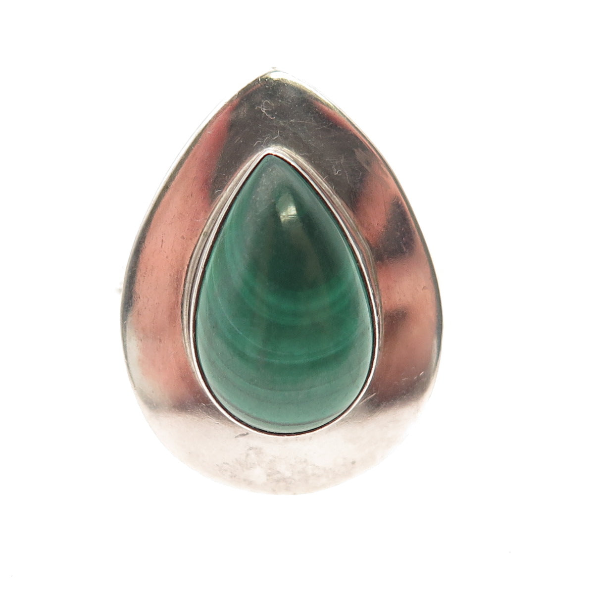 Lincoln Robert Navajo Old Pawn Sterling Silver Vintage Malachite Ring Size 7.75