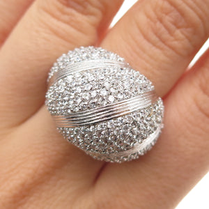 925 Sterling Silver Round-Cut C Z Dome Ring Size 6.25