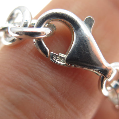 925 Sterling Silver Vintage Italy Box Link Bracelet 7"