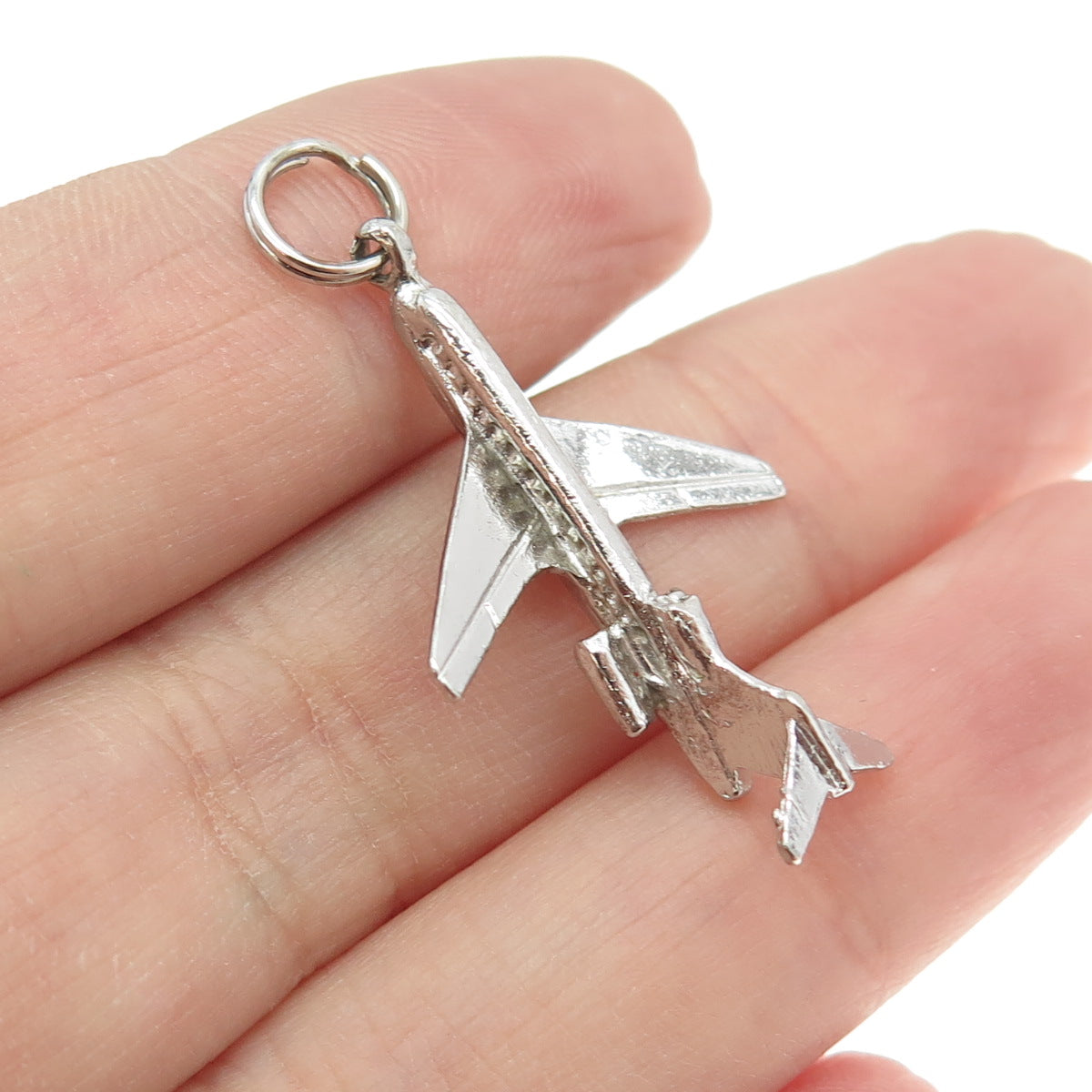 925 Sterling Silver Vintage Airplane Pendant