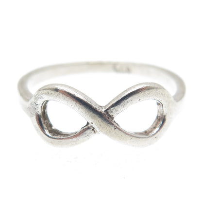 925 Sterling Silver Vintage Infinity Ring Size 8.25