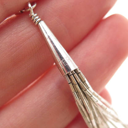 Old Pawn 925 Sterling Silver Vintage Southwestern Liquid Chain Dangle Earrings