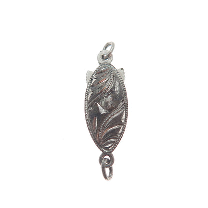 925 Sterling Silver Antique Engraved Oxidized Lock Clasp for Bracelet / Necklace