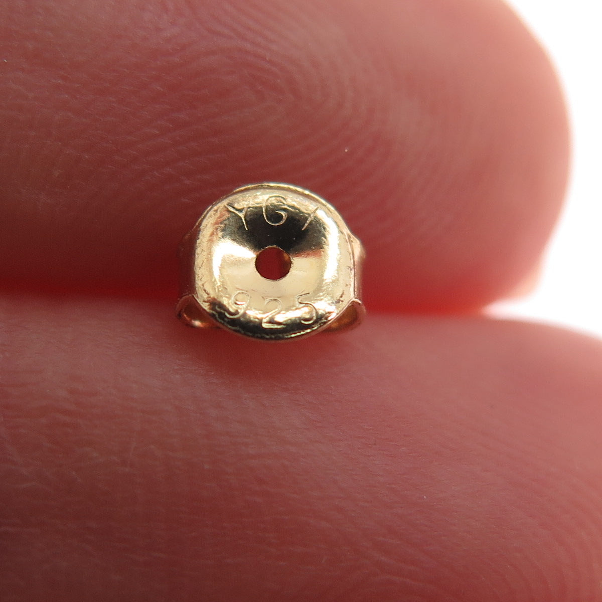 925 Sterling Silver Gold Plated Emerald & Round-Cut C Z Stud Earrings