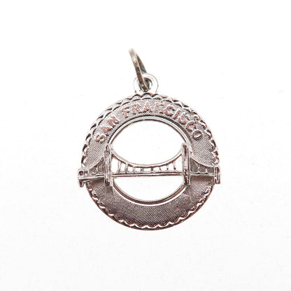 Crea 925 Sterling Silver Vintage SF Golden Gate Bridge Charm Pendant