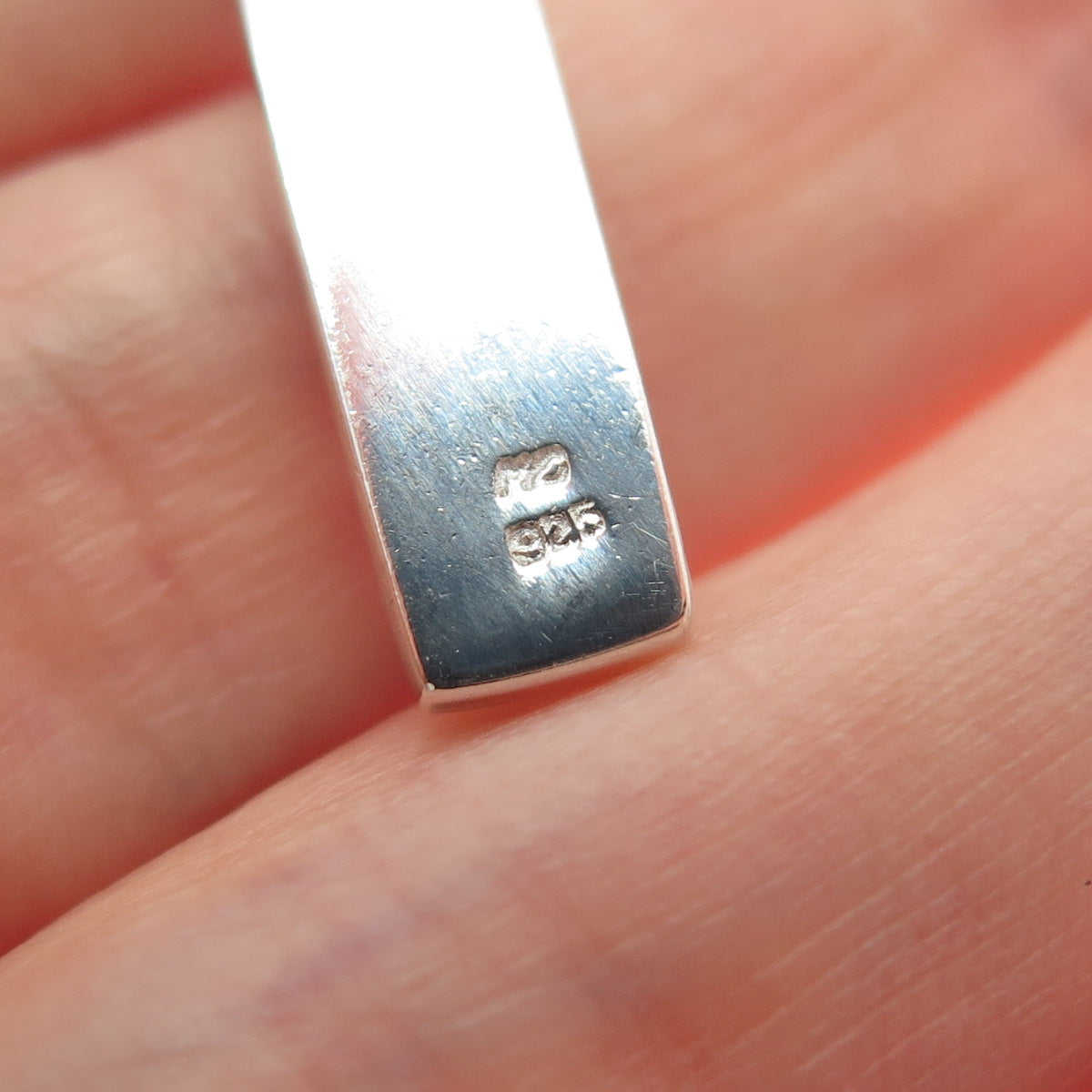 CHARLES WINSTON 925 Sterling Silver Vintage Real MOP Bar Charm Pendant
