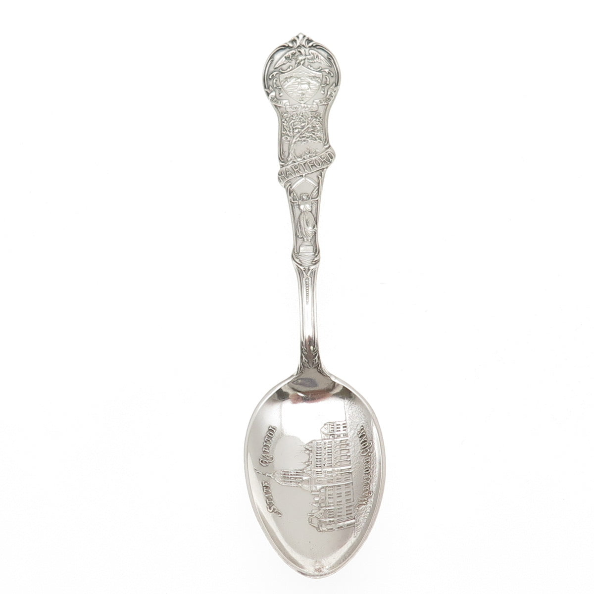 Mechanics 925 Sterling Silver Antique Art Deco Hartford Connecticut Coffee Spoon