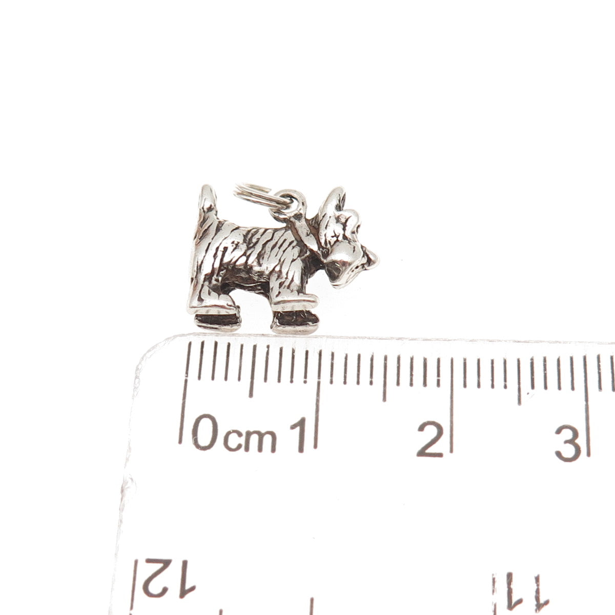 925 Sterling Silver Vintage Scottish Terrier Dog 3D Mini Charm Pendant