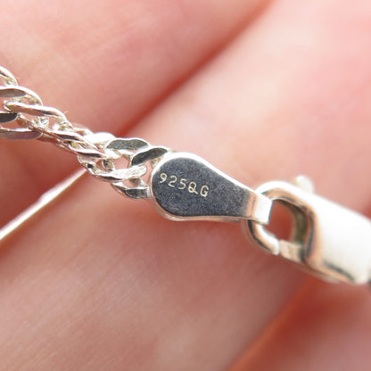 925 Sterling Silver Vintage Singapore Chain Necklace 16"