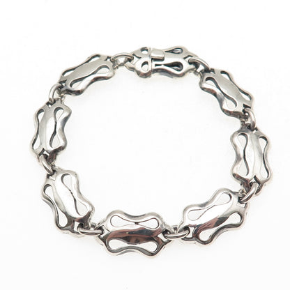 925 Sterling Silver Vintage Mexico Modernist Bracelet 7"