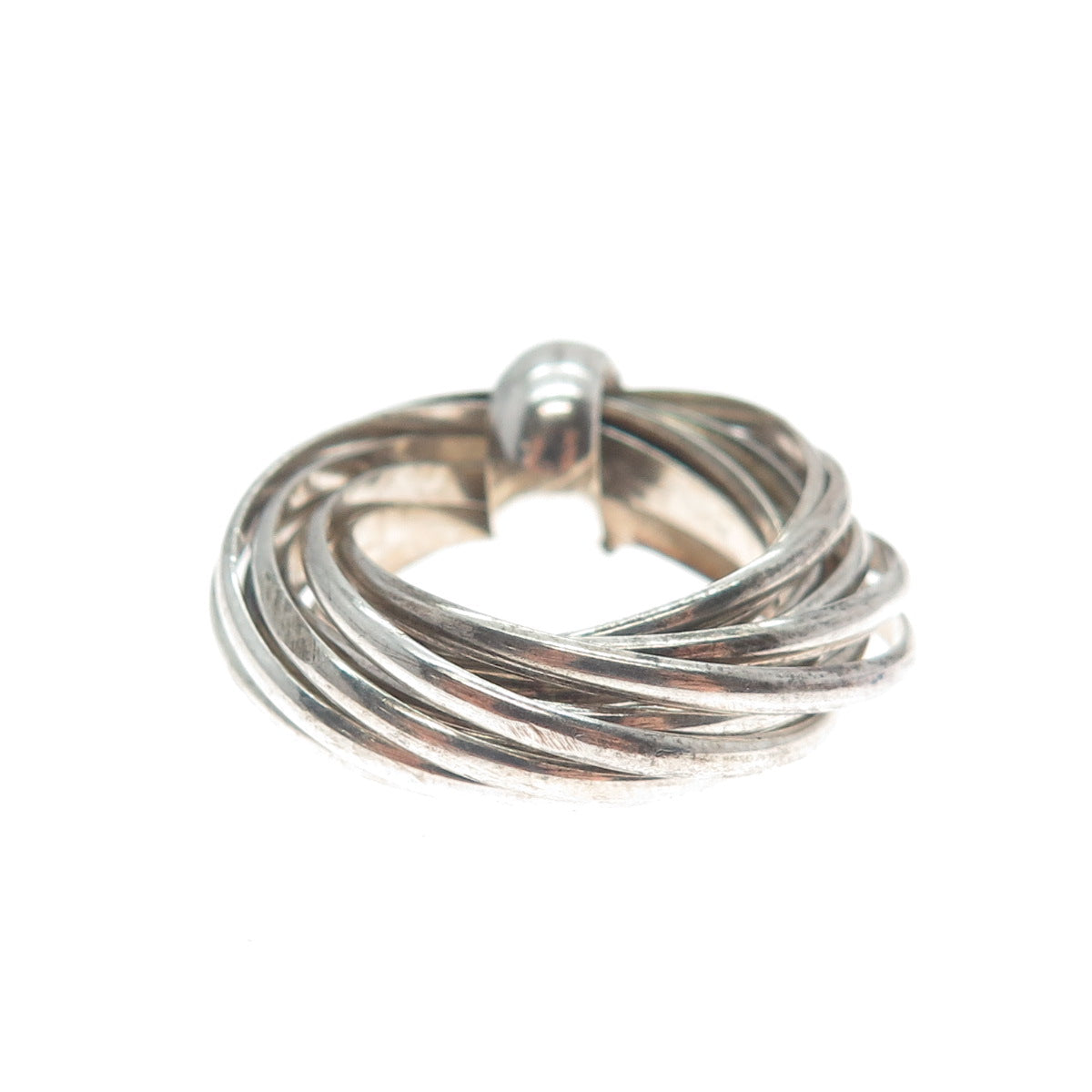 925 Sterling Silver Vintage Multi-Band Interlocked Ring Size 7.75
