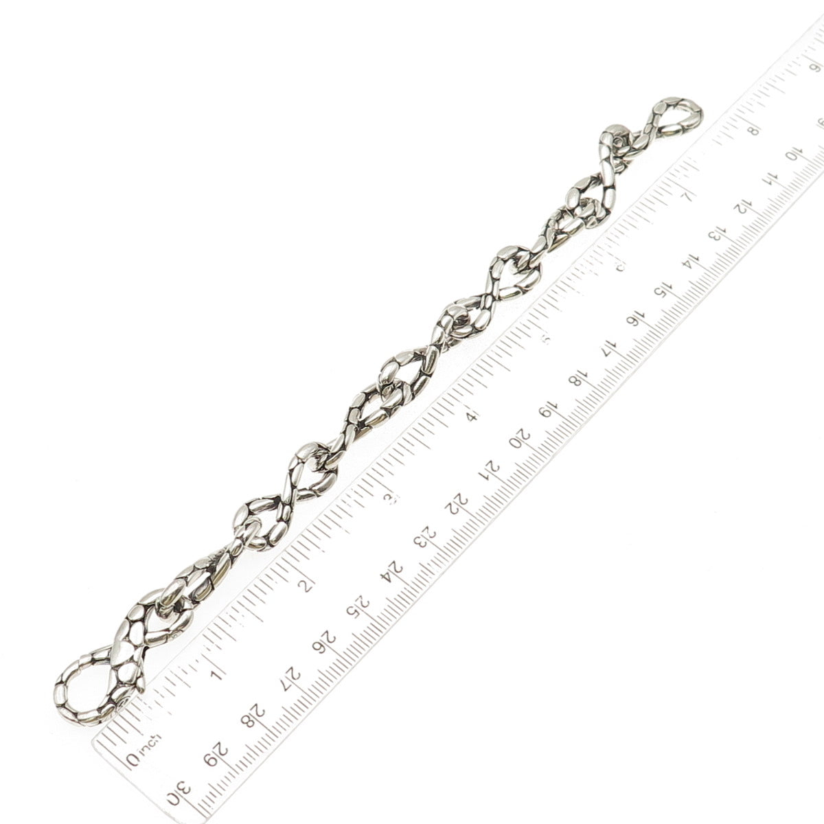 John Hardy 925 Sterling Silver Kali Dotted Infinity Link Bracelet 6.75"