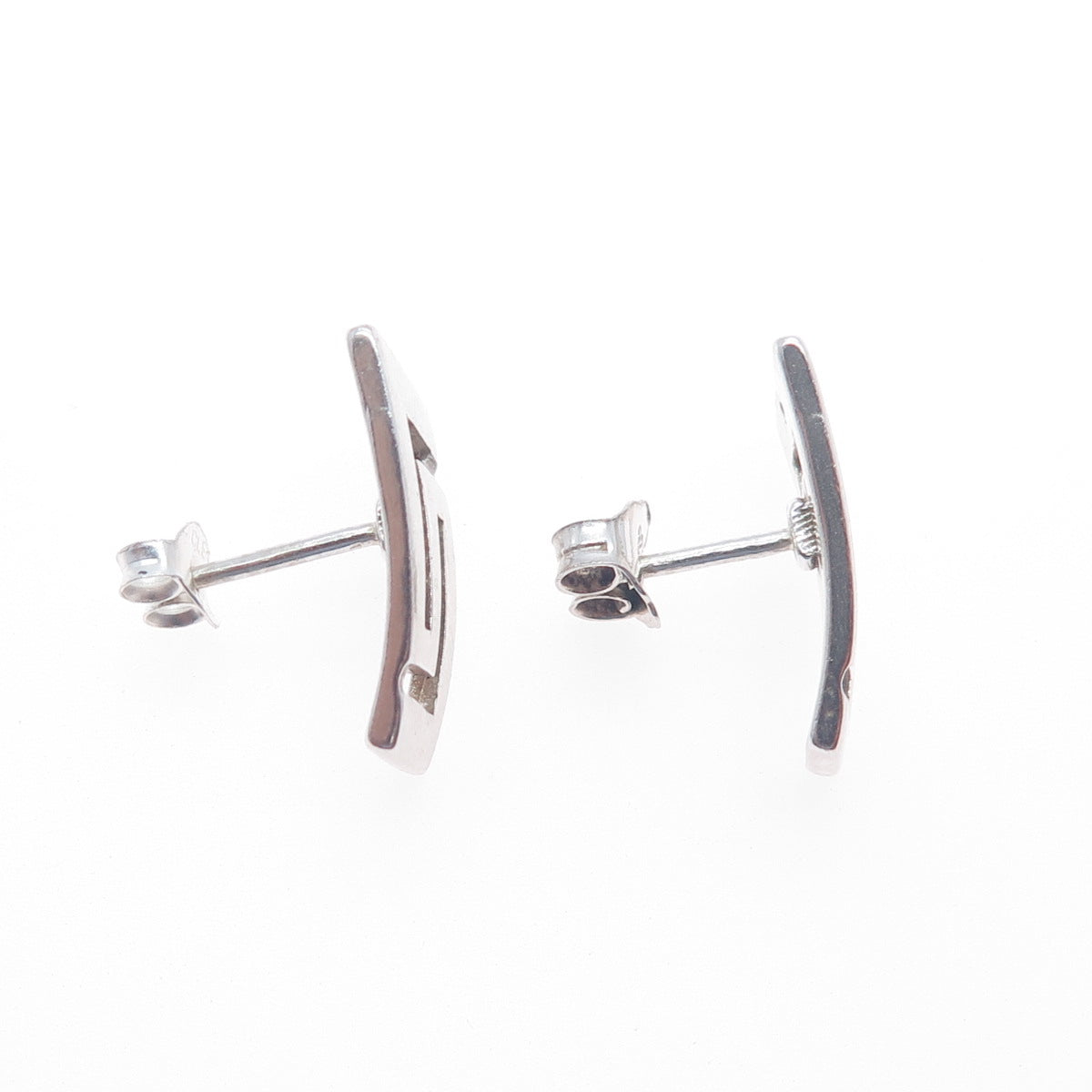 925 Sterling Silver Vintage Modernist Greek Maze Earrings