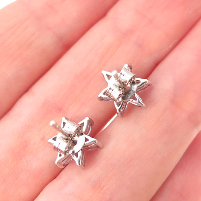 Chuck Clemency 925 Sterling Silver Real Marquise-Cut Tanzanite Stud Earrings