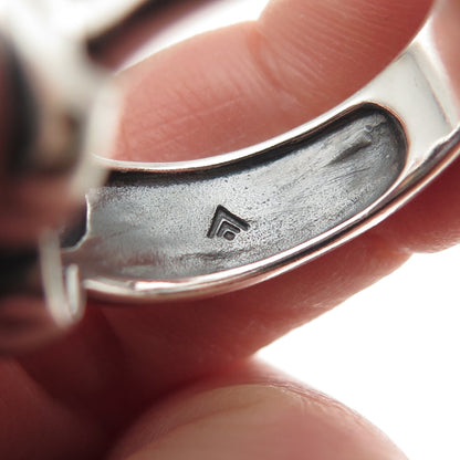 Silpada 925 Sterling Silver Vintage Real Hematite Quartz & C Z Ring Size 8.25