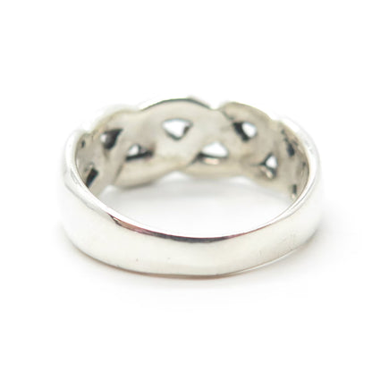 925 Sterling Silver Vintage Celtic / Wicker Ring Size 7.5