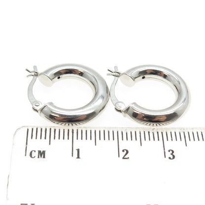 925 Sterling Silver Small Tube Hoop Earrings