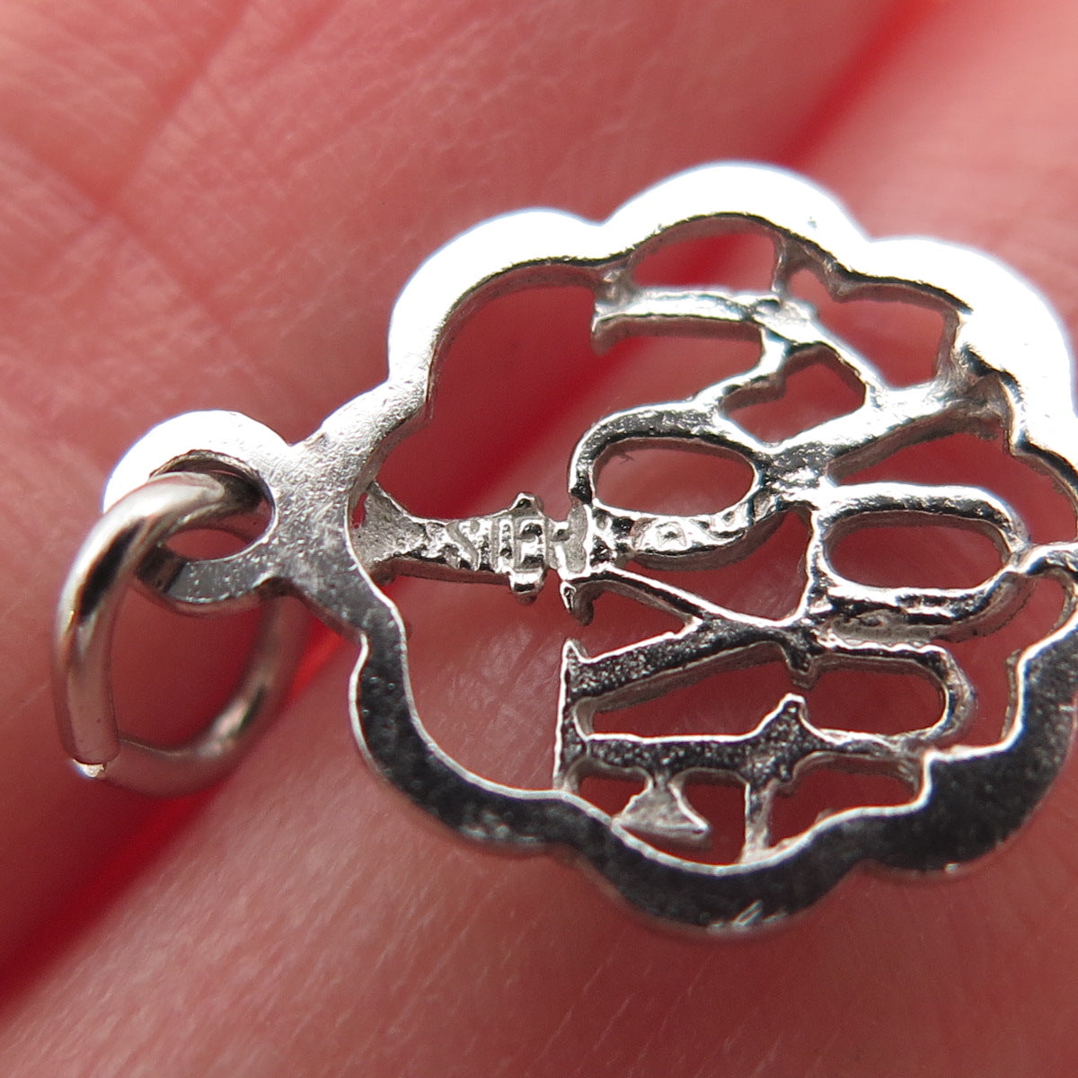 925 Sterling Silver Vintage I Love You Mini Charm Pendant