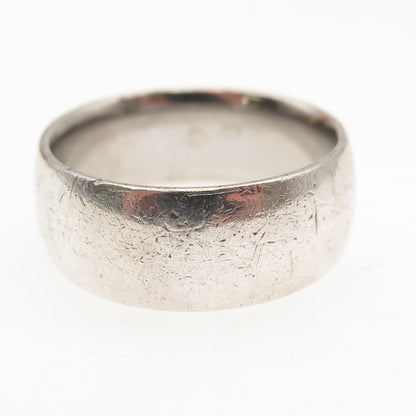 925 Sterling Silver Vintage MH Birmingham Wedding Wide Band Ring Size 11