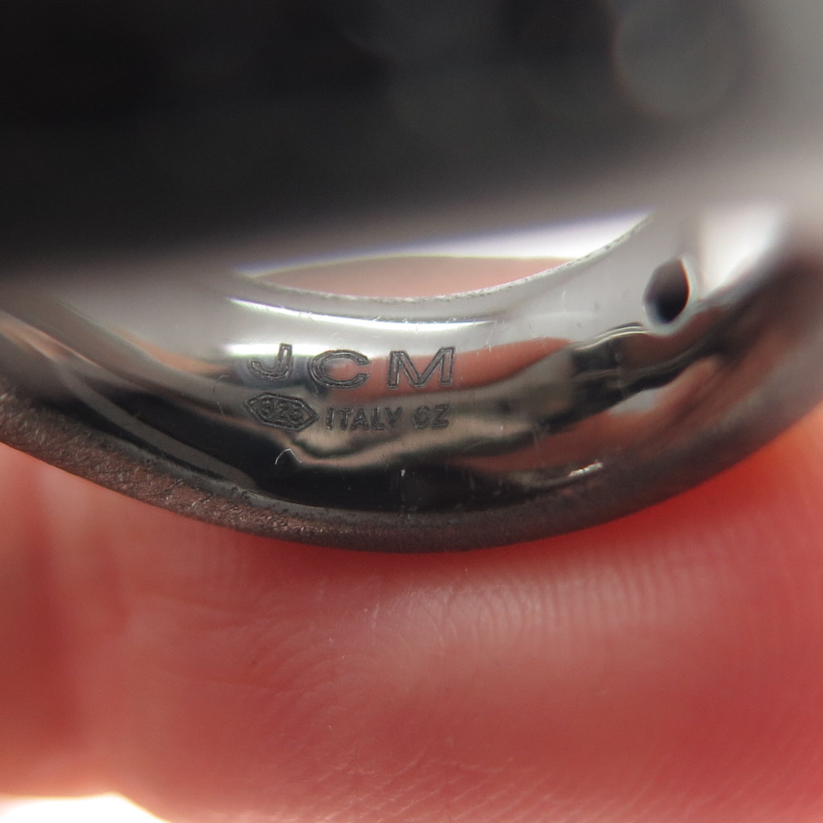 JCM JACMEL MAURITIUS Sterling Silver Black Rhodium Italy C Z Wavy Ring Size 6.75