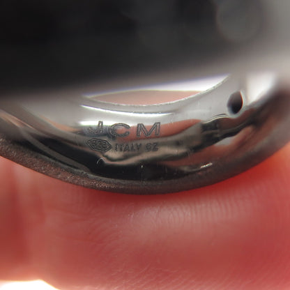 JCM JACMEL MAURITIUS Sterling Silver Black Rhodium Italy C Z Wavy Ring Size 6.75