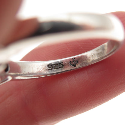 925 Sterling Silver Vintage Round-Cut C Z Engagement Ring Size 7.25