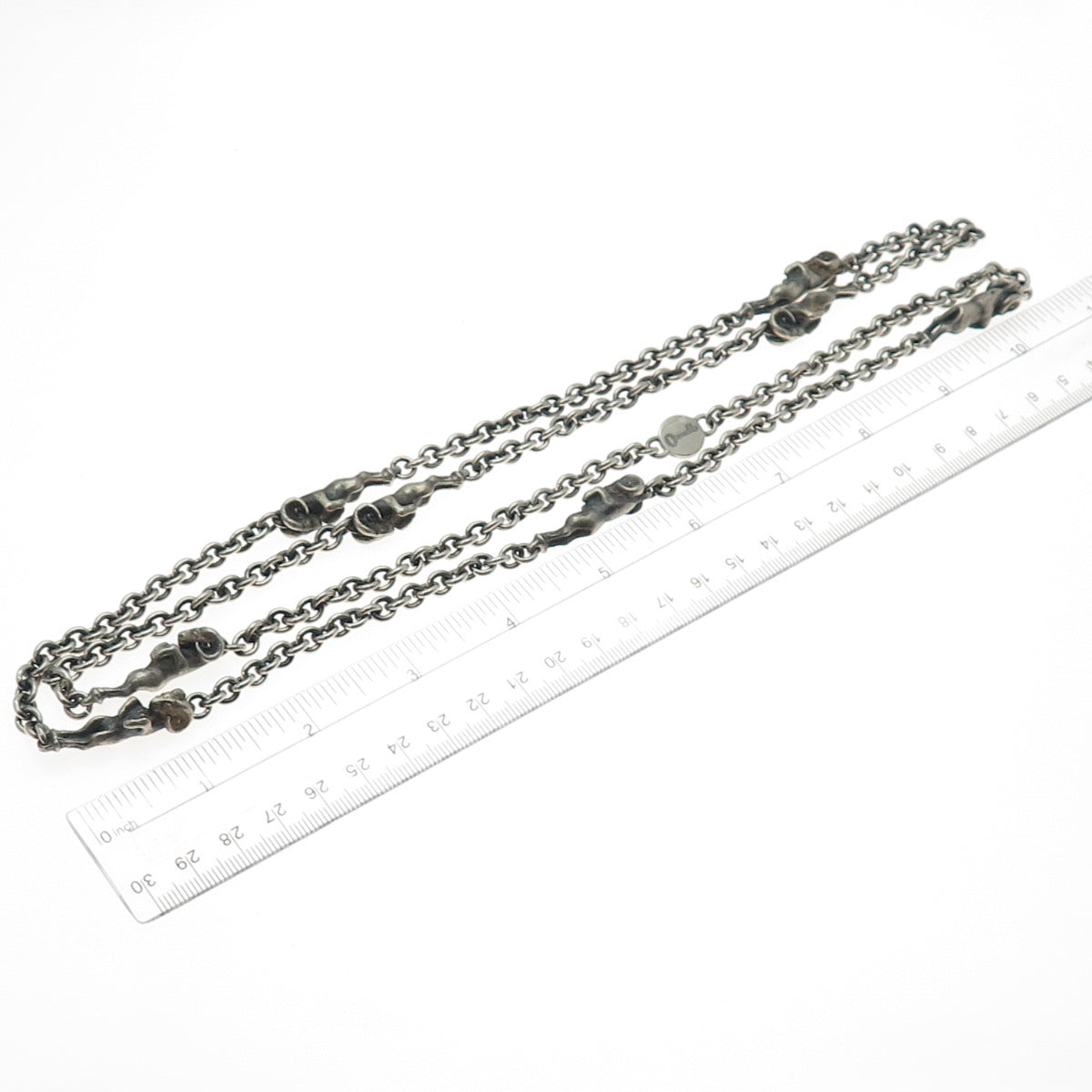 Theo Fennell Sterling Silver Vintage London Aries Zodiac Oxidized Necklace 40"