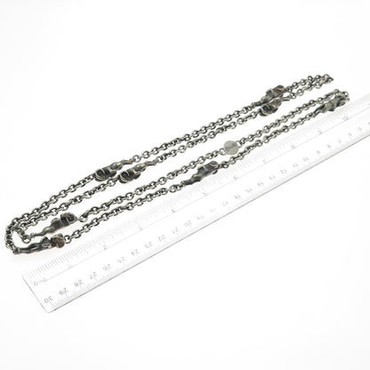 Theo Fennell Sterling Silver Vintage London Aries Zodiac Oxidized Necklace 40"