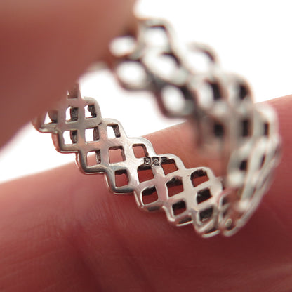 925 Sterling Silver Vintage Celtic Knot Oxidized Band Ring Size 5