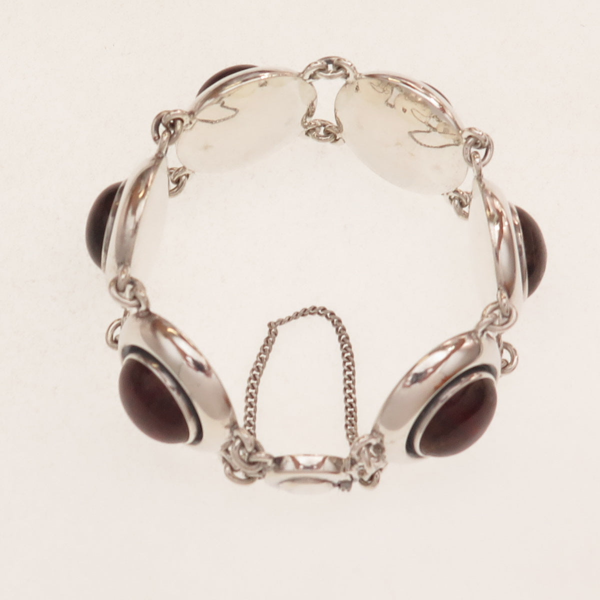 Niels Erik From 925S Sterling Silver Vintage Denmark Amber Modernist Bracelet 7"