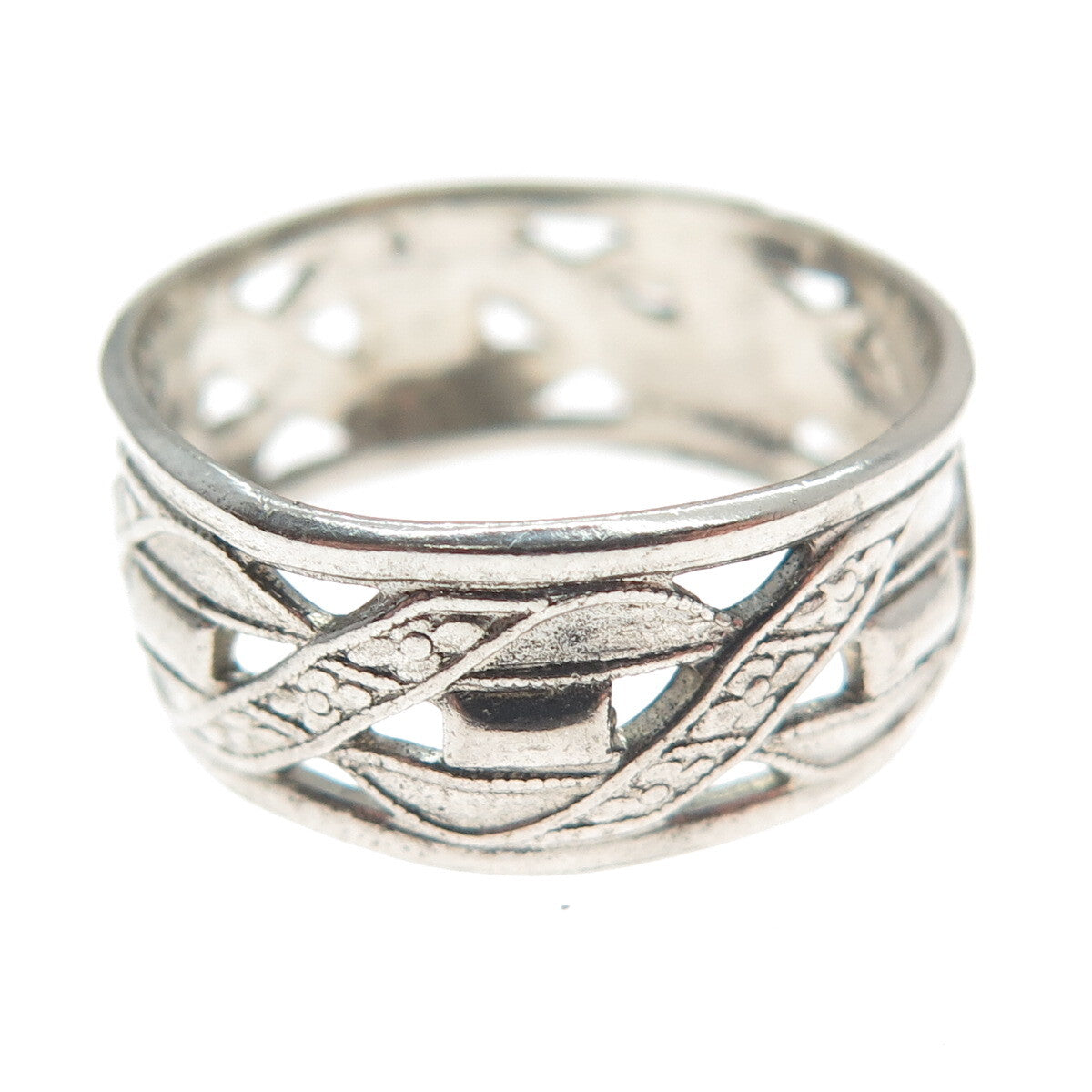 VARGAS 925 Sterling Silver Antique Art Deco Forget Me Not Flower Ring Size 6.25