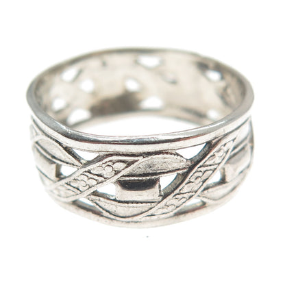 VARGAS 925 Sterling Silver Antique Art Deco Forget Me Not Flower Ring Size 6.25