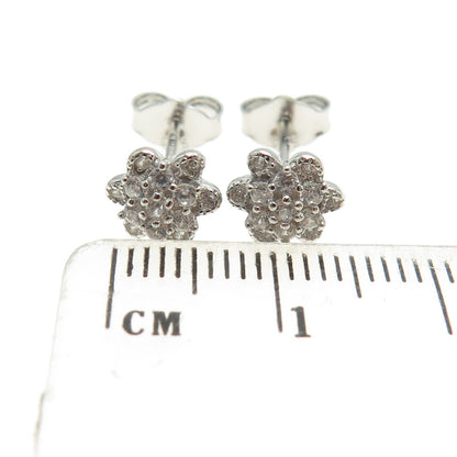 925 Sterling Silver Round-Cut Shaped C Z Stud Earrings