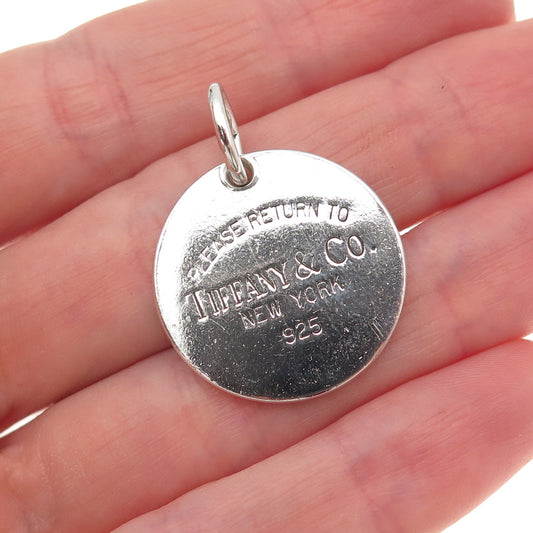 Tiffany & Co. Sterling Silver Vintage Return to Tiffany Round Tag Charm Pendant