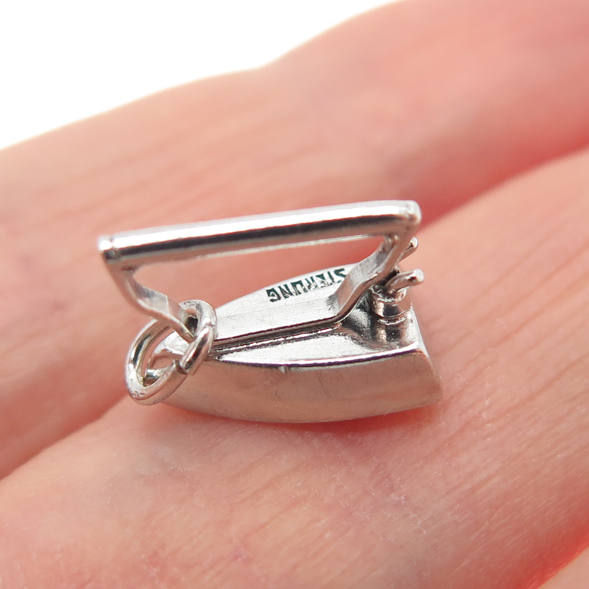 925 Sterling Silver Antique Retro Iron Oxidized Minimalist 3D Charm Pendant