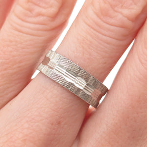 McGrath Hamin 925 Sterling Silver Vintage Textured Band Ring Size 7.75