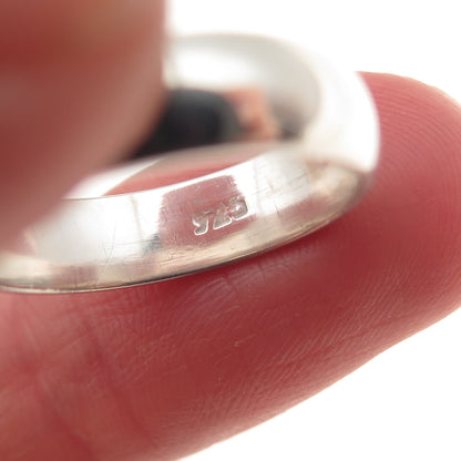 925 Sterling Silver Vintage Classic Wedding Band Ring Size 6.25