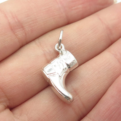 925 Sterling Silver Vintage Boot Charm Pendant