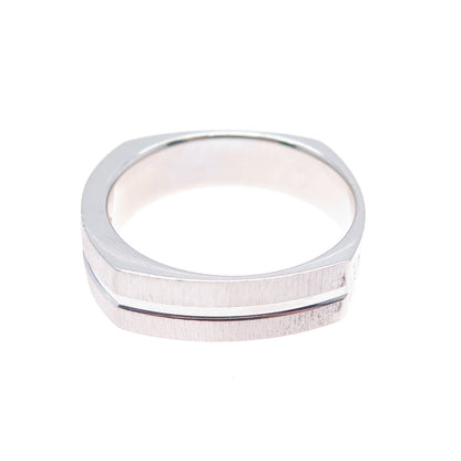 925 Sterling Silver Princess-Cut C Z Modernist Band Ring Size 10.5